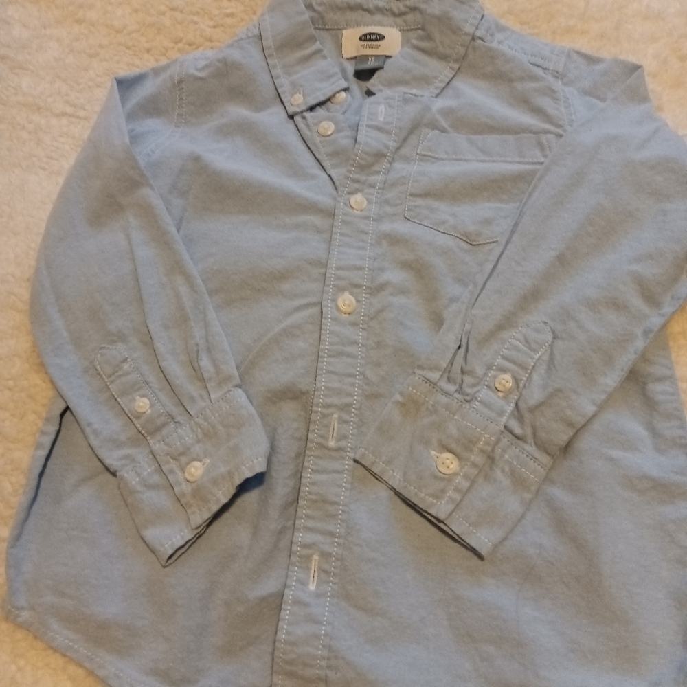 Old Navy Light Denim Long Sleeve Button Up
